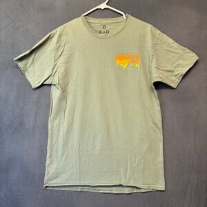 American Outdoors Shirt 100% Cotton Double Sided Mountains Camping Sunset Birds
